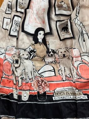 100% Silk Elisabetta Franchi “Dogs in Vogue” skirt